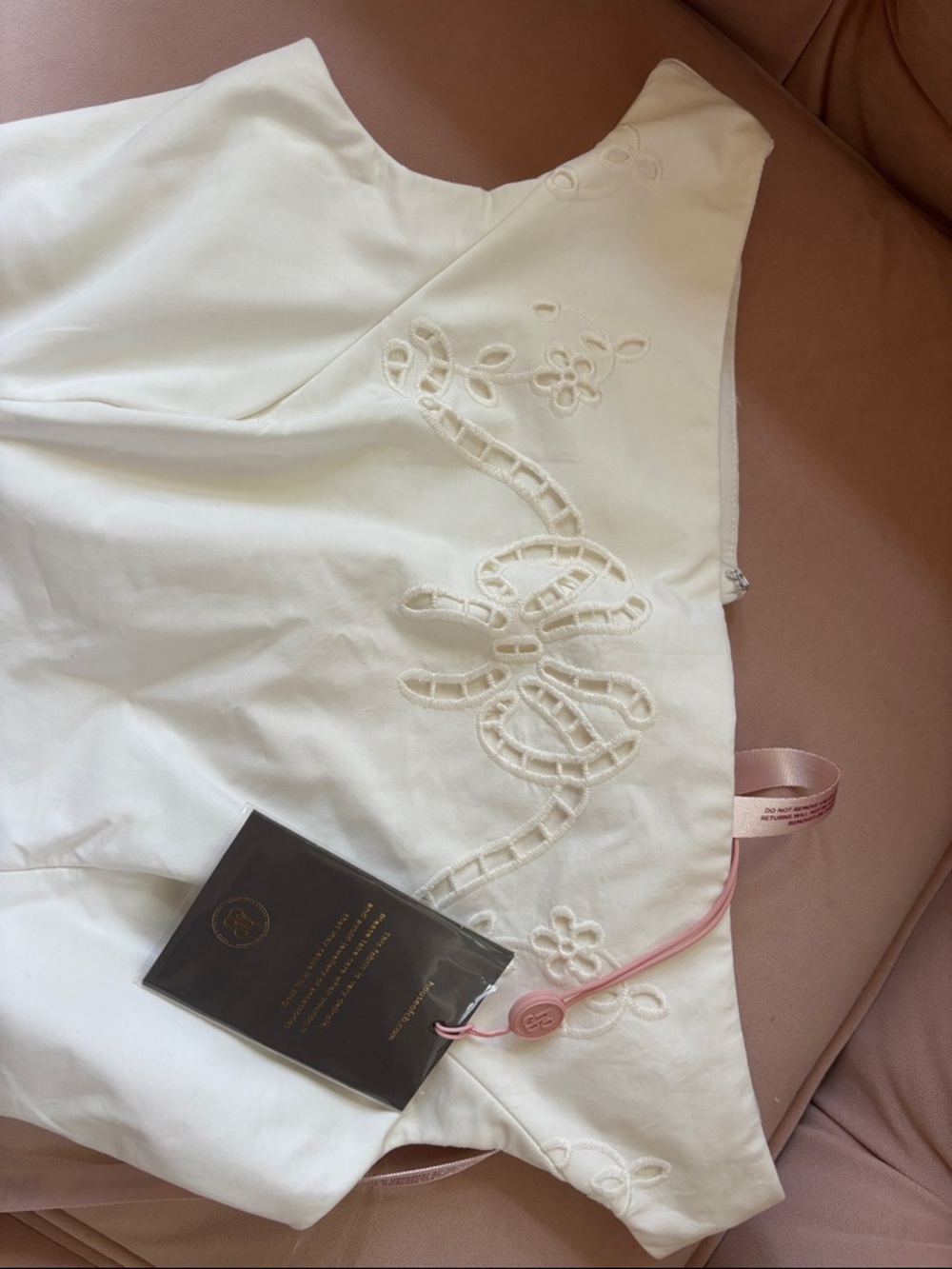 House of CB Lauren dress, Size Small (S) (white cotton/eyelet midi dress) - Picture 2 of 5